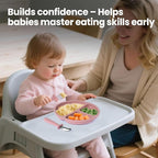2 Pack Silicone Divided Baby Plates with Suction, 2 Pack Toddler Forks and Spoons Set, BPA Free, Baby Feeding Set for Toddler Utensils, Microwave and Dishwasher Safe