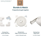 Roving Cove HeftyFit Corner Protector for Baby (8 Large Corners), Heavy-Duty Soft Rubber Foam Furniture Corner Bumper Guards, 3M Adhesive Pre-Taped, Oyster White (Off White)