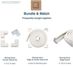 Roving Cove HeftyFit Edge Corner Protector Baby Proofing (Large 15ft Edge 4 Corners), Heavy-Duty, Soft NBR Rubber Foam, Furniture Fireplace Safety Bumper Guard, 3M Adhesive, Oyster White (Off White)