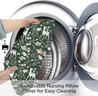 Little Grape Land Nursing Pillow,Upgraded Breast Feeding Pillow for Mom,Breastfeeding & Bottle Feeding for 0–13 Months, Soft Machine Washable Cover with firm breathable filling, Tummy Time,Forest Deer