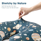 GRSSDER Reversible Nursing Pillow Cover, Ultra Soft Stretchy Minky Removable Nursing Covers Fitted for Breastfeeding Pillows Snug and Safe, Comfortable Slipcover for Boys, Stylish Original Print