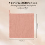 Konssy 10-Pack Muslin Baby Washcloths,100% Cotton Baby Wash Cloths for Newborn Kids Girls & Boys, Soft & Absorbent Washcloths