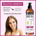 pureSCRUBS Ultra Moisturizing Jasmine Body Oil Spray for Dry Skin, Massage, Cuticles & More - Organic Super Blend of Jojoba, Argan, Coconut, Sweet Almond & Avocado Enriched with Vitamin E, Lg 4oz