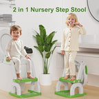 Potty Training Seat with Step Stool Ladder, Upgraded 2-in-1 Toddler Potty Training Toilet Seat with Non-Slip Step Splash Guard Handles and Waterproof Cushion, Toddler Potty Seat for Kids Boys Girls