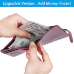 Passport Holder Cover Wallet RFID Blocking Leather Card Case Travel Accessories for Women Men (Purple)