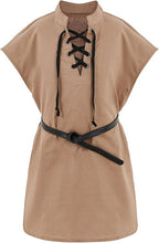 Boys Kids Renaissance Pirate T Shirts Viking Medieval Sleeveless Lace Up Costume Scottish Cotton Tank Tops