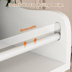 Baby Changing Table Top, Multi-Functional Nursery Changing Table, 4 Drawers with 2 Open Shelves, Bedroom, White