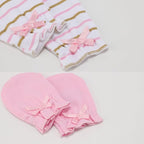 Newborn Baby Boy Girl Caps Mittens Socks Set Cotton Baby Essentials Accessories (Hats+Gloves+Socks)