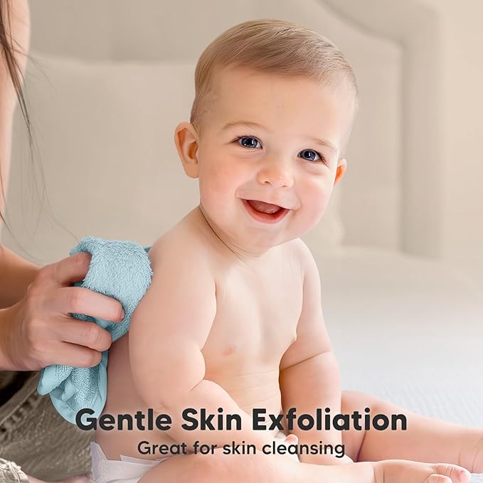 6-Pack Baby Washcloths - Soft Absorbent Viscose from Bamboo Wash Cloths for Babies, Kids, Toddlers, Infant, Newborn Bath Towels, Gentle on Sensitive Skin, 10x10 Reusable Face Towels (Mellow)