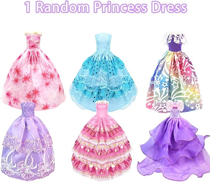 Doll Clothes and Accessories for 11.5 Inch Doll Dress Up Set with 1 Wedding Gown Dress 2 Fashion Dresses 4 Mini Dresses 2 Tops and Pants Outfits Swimsuits 10 Shoes 10 Bags Toys Gift for Girls