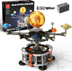 Solar System Building Set with Light, Rotatable STEM Educational Toys with 8 Planets, Electric Manual Mode Spinning Space Toys for Astronomy Learning, Gift for Boys Girls Age 6-12(1282pcs)