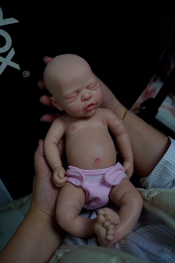 12" Lifelike Reborn Baby Dolls, Full Silicone Reborn Baby, Realistic Newborn Baby Doll Sleeping Girl Real Life Baby Dolls with Clothes Set & Feeding Accessories