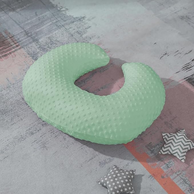 Nursing Pillow and Positioner for Breastfeeding, Ultra Soft Baby Breastfeeding Pillows for More Support for Mom and Baby, with Premium Removable Cover (Celadon)