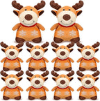 Liliful 10 Pack 8 Inch Christmas Reindeer Stuffed Plush Toy Christmas Elk Deer Stuffed Animal Toys Xmas Plush Elk with Red Scarf Winter Holiday Decoration Gifts for Boys Girls