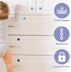 MATANA 20 Pack Magnetic Cabinet Locks Baby Proofing (20 Locks + 4 Keys) Adhesive Easy Installation, No Drilling Child Proof Cabinet Locks Magnetic Drawer Locks