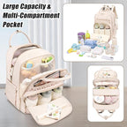 Diaper Bag Backpack,Stylish Baby Diaper Bag,Waterproof Travel Diaper Backpacks Baby Bags with Changing Pad,Stroller Straps,Insulated Pockets (Beige)