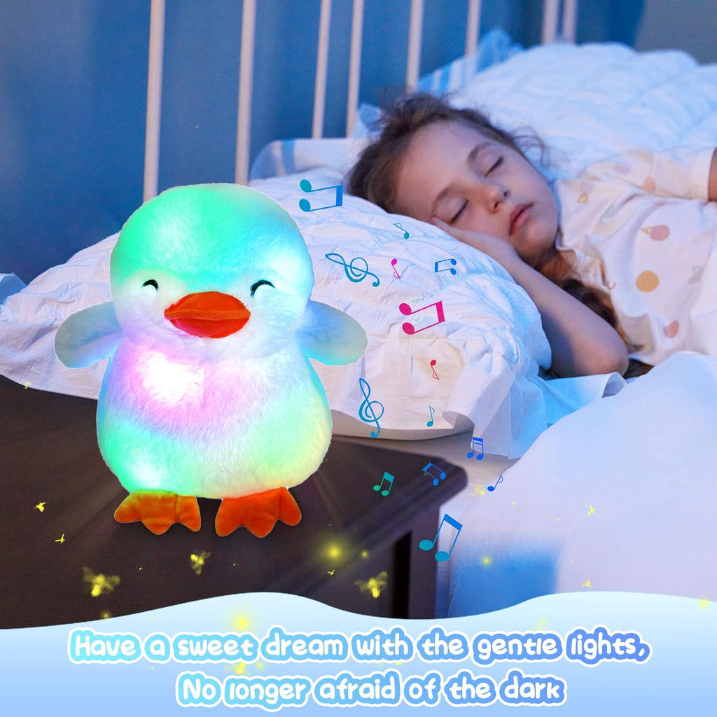Glow Guards 12'' Musical Light up Penguin Stuffed Animal,Soft Penguin Plush Toy with LED Night Lights &Nursery Songs,Birthday Children's Day Hoilday Gift for Toddler Kids