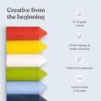 Beeswax Crayons 12 Vibrant Colors | 100% Natural & Eco-Friendly | Safe for Toddlers 1-3