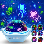 Jellyfish Baby Night Light Projector, Dinosaur+Jellyfish+Unicorn Night Light Projector, 96 Projection Options+USB Rechargeable Baby Sleeping Toys Baby Gifts,Jellyfish Lamp Baby Toys Baby Gifts Newborn