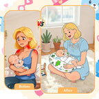 Nursing Pillow, Ergonomic Breastfeeding Pillow for Breastfeeding & Bottle Feeding, Standard Size Breathable with Washable Cover, Hypoallergenic (0-18Months)