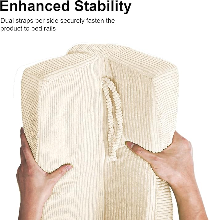 Bed Rail Bumpers Protector, Hospital Bed Rails Padding, Loft Beds and Bunk Beds Bumpers Protector, Premium Soft Memory Foam - Anti-Bump | Fall Prevention, Size 35.4 x 5.5 x 7.9 Inches, Beige