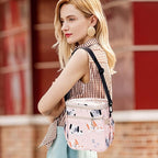 Baby Stroller Organizer Bag，Small Diaper Bag - Universal Stroller Organizer With Insulated Cup Holder,Pocket With Baby Wipes Dispenser，Adjustable Shoulder Strap(pink)