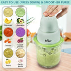 Bear Baby Food Maker, Baby Food Processor Set with Baby Food Containers, Silicone Spoons, Baby Food Puree Blender for Fruit, Vegetable, Meat, Make Fresh and Nutritious Meals for Your Little One