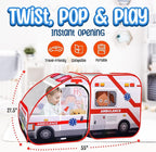 Ambulance Pop-up Play Tent for Kids with Sounds, Doctor Kit & Ball Pit for Toddlers & Up - Easy Setup Pop up Toy for Indoor & Outdoor, Emergency Vehicle Playset, Pretend Play, Great Gift