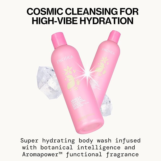Pacifica Body Wash - Vanilla Crystal Super Hydrating Body Wash - Bath & Shower Gel - Clean Beauty, Vegan & Cruelty-Free Dermatologist Tested