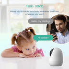 Babysense 2Peek Video Baby Monitor, WiFi Security Camera with Auto Tracking (2Pcs), 3MP Super HD, Intelligent Motion & Sound Detection, Night Vision, Private Hidden Lens Mode, Supports SD Card
