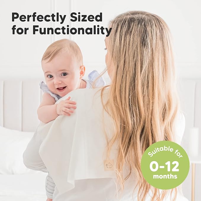 Organic Burp Cloths Baby Boy, Girl - 6-Pack Large Cotton Burping Cloths for Babies, Spit Up Rags, Super Absorbent, Ultra Soft Newborn Rag, Gender Neutral, Machine Washable, Durable (Neutrals)