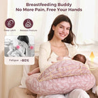 Momcozy Original Nursing Pillow for Breastfeeding-Pioneering Safety Fence- Wider Feeding Pillows for More Support for Mom & Baby- Easier Nursing & Hand Free- Fit for All, Removable Cotton Cover