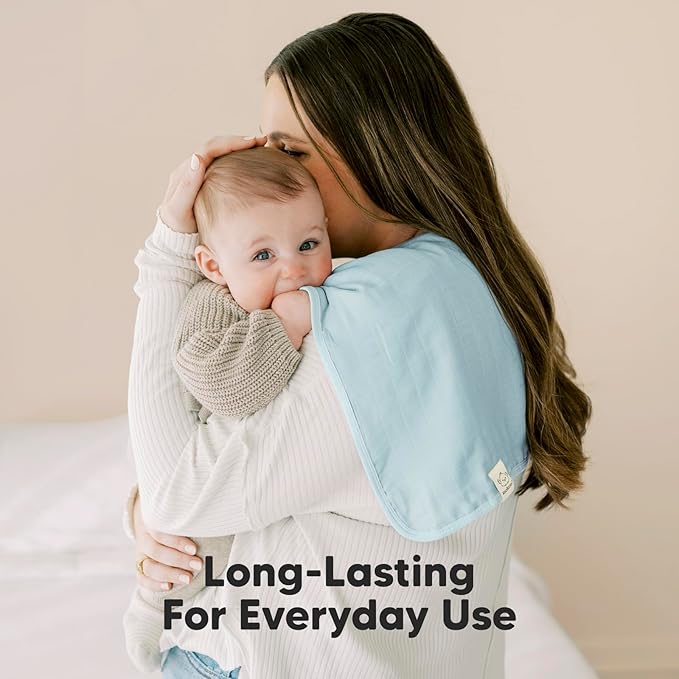 5-Pack Cotton Muslin Burp Cloths Baby Girls, Boys - Soft & Absorbent Spit Up Burp Rags, Large Muslin Towel, Cotton Wash Cloths for Babies, Newborn, Infant, No Shrink, Durable, Neutral (Mirage)