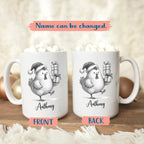 Personalized Name Chicken Coffee Mug Gift, Awesome Chicken White Ceramic Mug 11 Oz 15 Oz, Customized Animal Accent Cup Gift For New Year Anniversary, Unique Teacup For Chickens Lovers/Chickens Lady