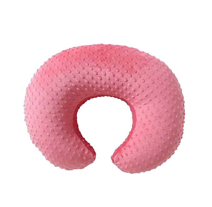 Nursing Pillow and Positioner, Breastfeeding, Bottle Feeding, Baby Sitting Support with Removable Ultra Soft Cover, Tummy Time Support for Baby Boys and Girls (StrawberryRed)