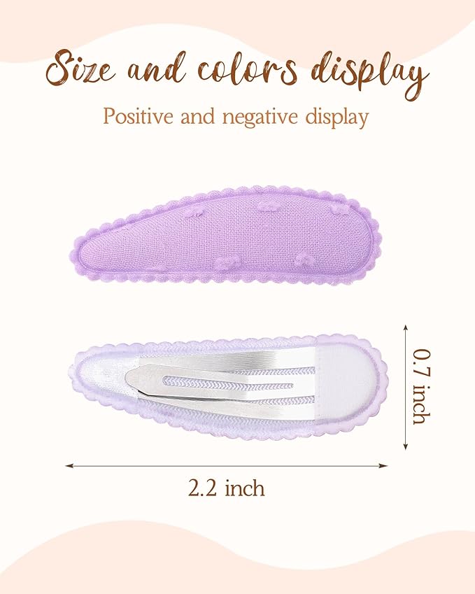 doboi 40 Pcs Floral Print Snap Hairpins, Hair Bows Clips, and Barrettes for Girls - Non-Slip Wrapped Flower Clips Hair Accessories