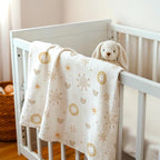 Sun Baby Blankets for Boys Girls, Soft Nursery Minky Blankets with Muslin and Dotted Fleece Back 30x40 inches, Receiving Bed Quilt for Newborn, Infants, Toddlers