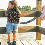 Accmor Toddler Backpack Harness with Leash, Cute Baby Backpacks with Anti Lost Wrist Link, Mini Kids Backpack Tether Walking Harness for Travel Outdoor, Black Excavator Backpack Tether for Boys Girls