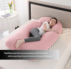 Pregnancy Pillow J-Shaped Full Body Pillow, 59 inch Cool Fabric Easy to Remove and Wash, Support Pregnant Women's Backs Legs and HIPS, Improve Sleep,Pregnancy Pillow for Women ，Pink