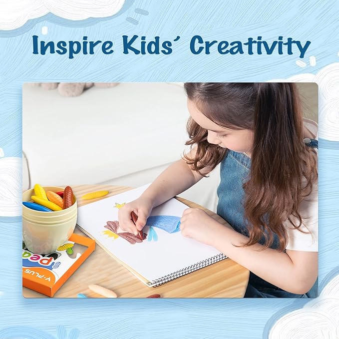 Yplus Washable Toddler Crayons, Non-Toxic for Ages 2-4, 24 Colors