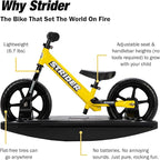 Strider 12” - Helps Teach Baby How to Ride a Balance Bicycle - for Kids 6 Months to 4 Years - Easy Assembly & Adjustments