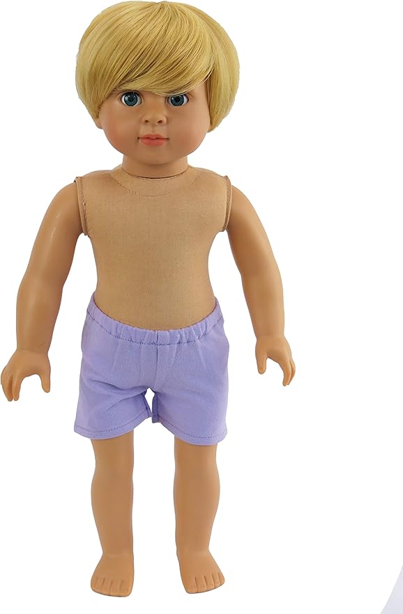 American Fashion World 18-Inch 'Caden' Blonde Hair Vinyl Posable Boy Doll with Dark Blue Eyes | Undressed Doll | Premium Quality & Design