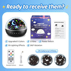 COOLNIGHT Night Light for Kids, 93 Lighting+3 Films Kids Night Light Projector, Remote+Dimmable Star Projector, 360°Slient Glow in The Dark Stars for Ceiling, Gift for 3-8