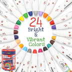 Lebze Washable Jumbo Crayons for Toddlers, 24 Colors Non Toxic Crayons Set, Large Baby Crayons Kids, Gift for Boys and Girls Flower Monaco