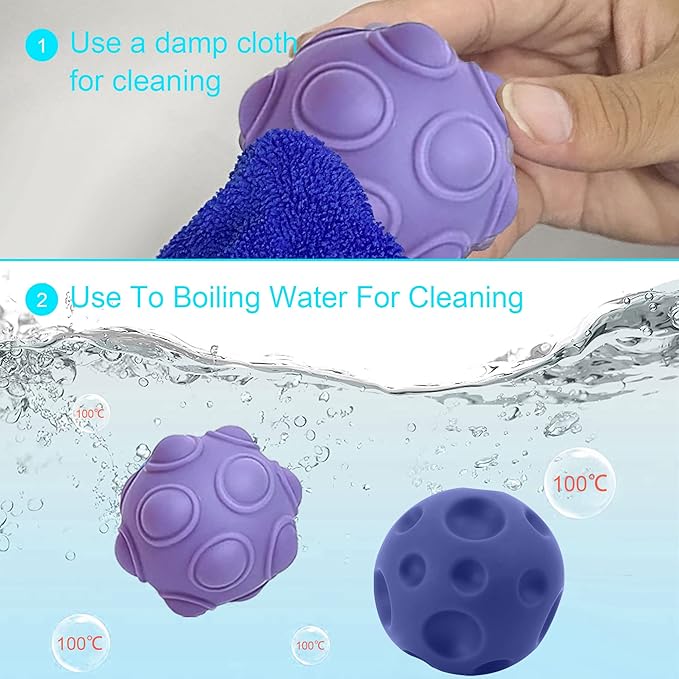 Sensory Balls Montessori Toys for Babies 6-12 Months, Baby Sensory Toys Turtle Toys Bright Color Textured Multi Soft Balls, BPA Free Ball for Toddlers 1-3 Teething Gifts