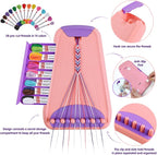 Arts and Crafts for Kids Ages 8-12,Friendship Bracelet Making Kit for Girl,Kids Jewelry Making Kit with 28 Pre-Cut Threads,Christmas Birthday Gifts for Ages 6 7 8 9 10 11 12 Year Old Pink/Purple