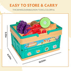 80pcs Pretend Play Kitchen Set for Toddlers, Kids Cookware Playset with Pots/Pans/Food/Fruits/Vegetables/Picnic Blanket/Storage Basket, Pink Educational Learning Toy Gift for Boys & Girls