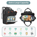 Diaper Bag Backpack with Changing Station, Large Diaper Bag, Baby Bag, Multifunctional Diaper Bag, Black