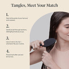 Kitsch Detangler Hair Brush for Wet and Dry Hair, Curly or Straight Hair, Detangling Brush with Flexible Hairbrush Bristles, Hair brushes for Women & Men, Adults & Kids, for Shower & Travel - Black