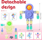 32 Pcs Funny Sensory Fidget Toys Robot Fidget Spinners Fidget Party Favors Robot Fingertip Toy DIY Transformable Chain for Teens Adults Stress Relief Birthday Gift (4 Colors,Elegant Style)